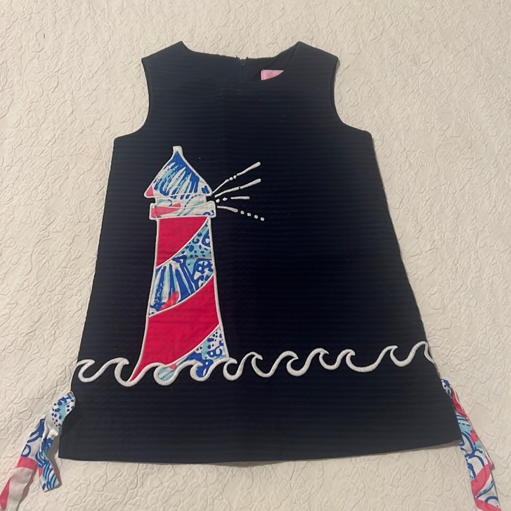 Adorable Lilly Pulitzer toddler dress with lighthouse detail